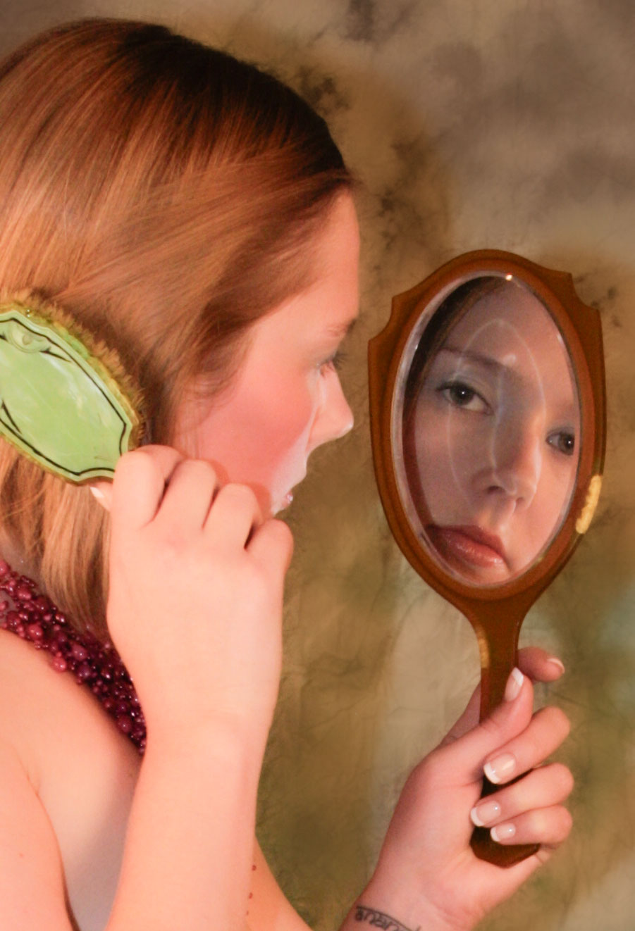 Antique Jugenstil type Hand Mirror