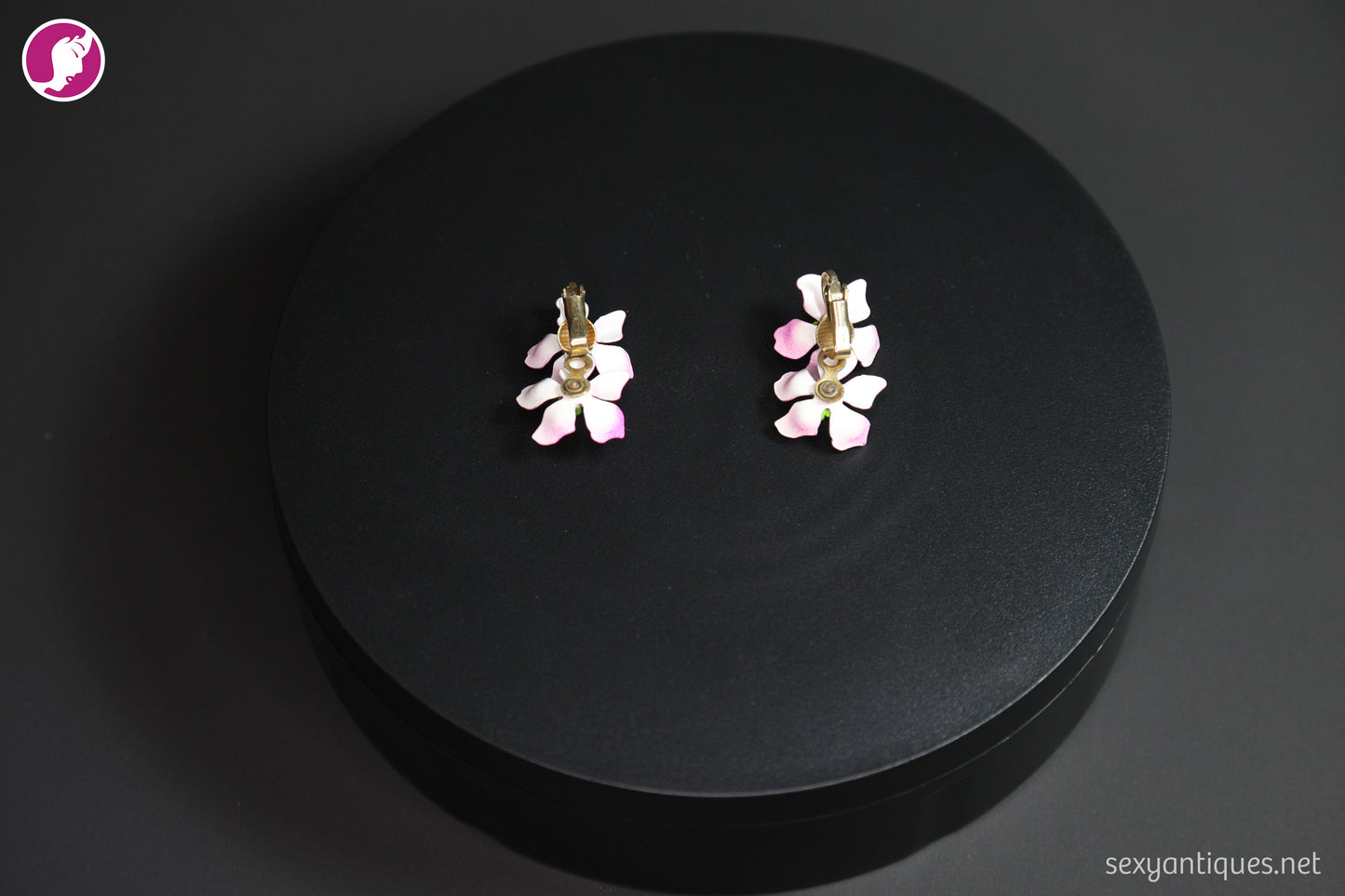 1960 Brass and Enameled Metal Earrings