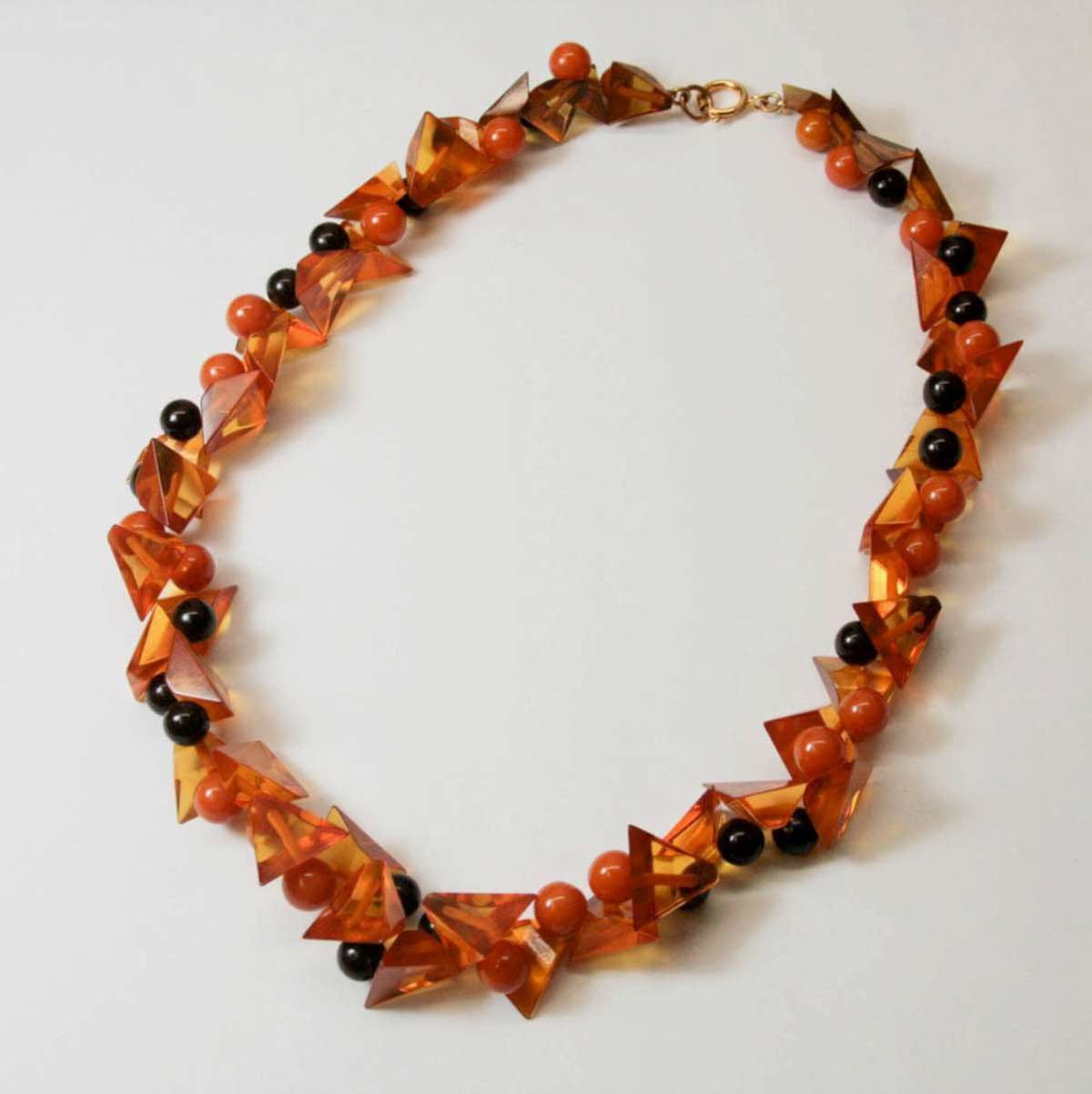 1930s Art Deco Amber and Bakelite Statement Necklace