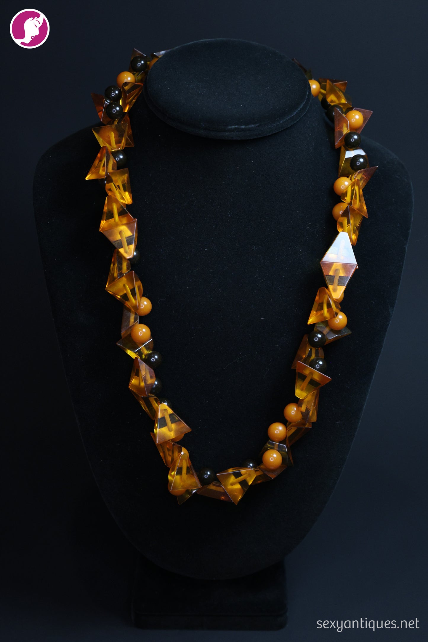 1930s Art Deco Amber and Bakelite Statement Necklace