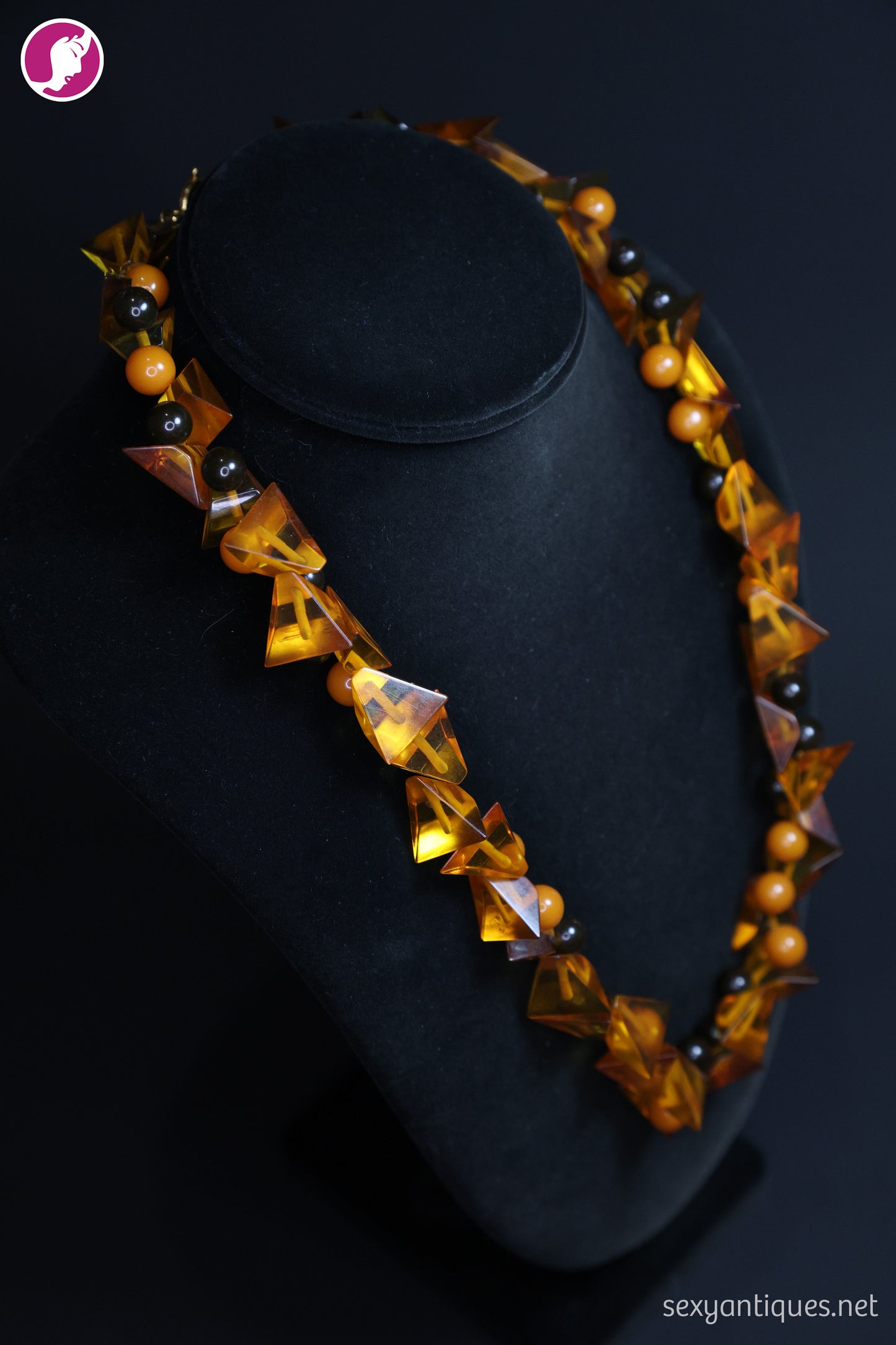1930s Art Deco Amber and Bakelite Statement Necklace