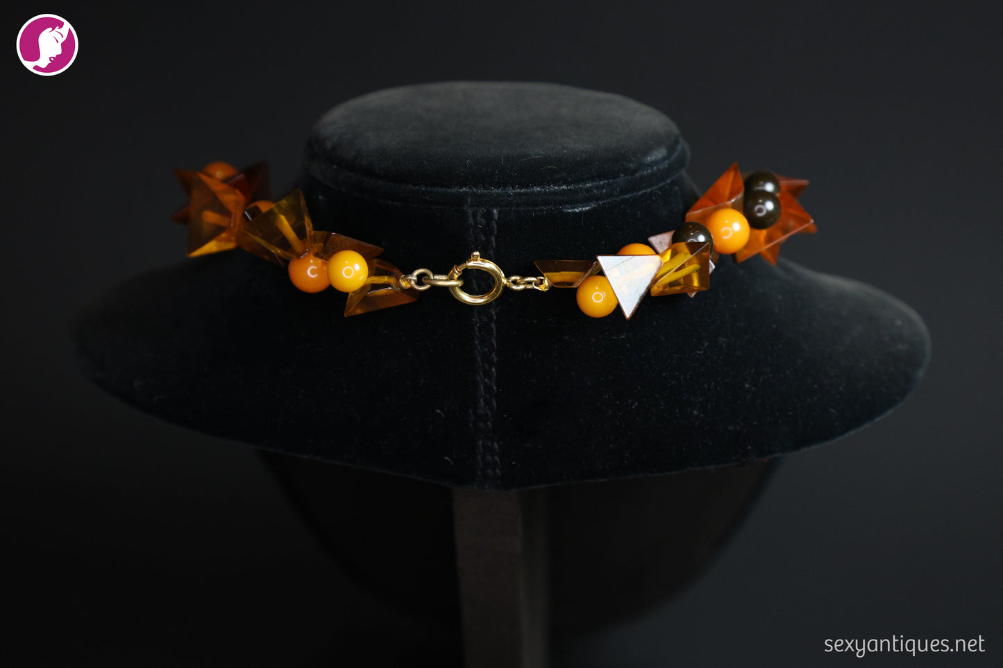 1930s Art Deco Amber and Bakelite Statement Necklace